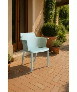 Sedia da esterno impilabile elica garden "cathy" in polipropilene verde menta 60x58x76,5 cm